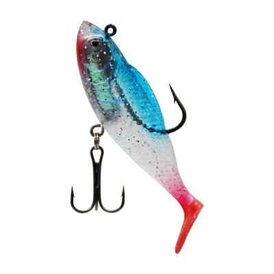 China Hot Selling TPR Soft Lure Carolina T-tail Fishing Lure Silica Gel Lead Light Jig Head Heavy Rig For Current YHRB-01 for sale