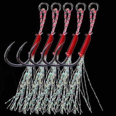 China Fishing Aid Hooks Kit Small Size Jig Jigging Hooks Strong Line Carbon Steel Circle Bait Lure Straight Bent for sale