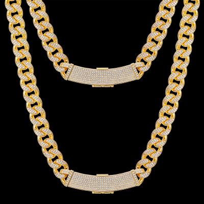 China Professional Manufacturer High Quality/Hiphop Hip Hop Jewelry 12mm Long 925 VVS Moissanite Buckle Silver Iced Out Cuban Link Chain Necklace For Men for sale