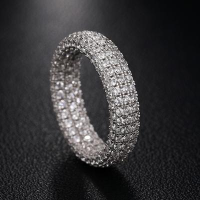 China Luxury High Quality/Hiphop TUHE Jewelry Gold Plated 925 Sterling Silver Full VVS Moissanite Diamond Iced Out Finger Ring For Women Men for sale