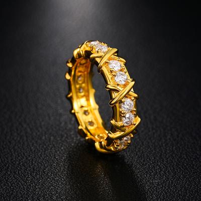 China Fast Shipping High Quality/Hiphop Hip Hop Jewelry 14K 18K Gold Plated 925 Sterling Silver VVS Moissanite Diamond Men's Bang Ring for sale