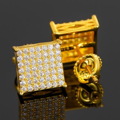 China High Quality/Hiphop Hip Hop Design Sets Iced Out Jewelry 925 Sterling Silver VVS D Color Moissanite Stud Earrings for sale