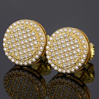 China 2022 High Quality Luxury Gold Plated Women/Hiphop New Arrival Hip Hop Jewelry 18K VVS Moissanite Diamond Stud Earrings For Men for sale