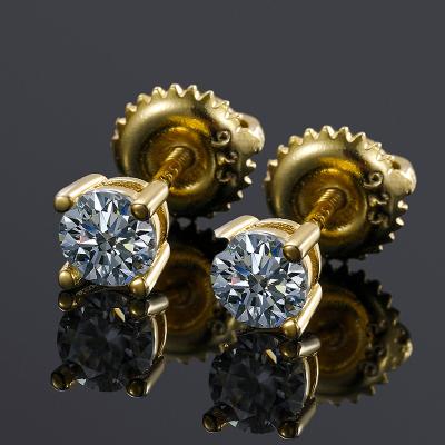 China High Quality Cost Effective Gold/Hiphop VVS Moissanite Diamond Stud Earrings Fine Jewelry Hip Hop Plated 925 Sterling Silver Earrings for sale