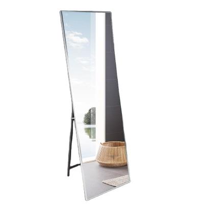 China Bedroom Minimalist Simple Full Bracket Home Floor Mirror Frame Metal Mirror Fit Wall Mirror for sale