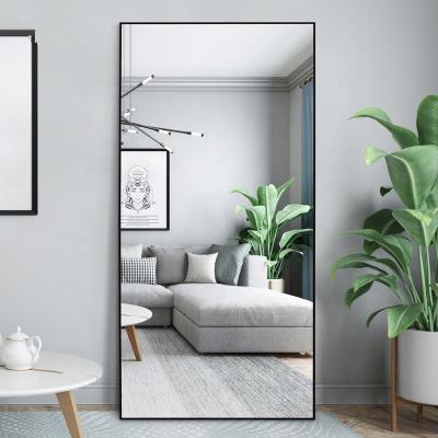 China Minimalist Fashion Large Explosion-Proof Wall Mirrors Integral Bedroom Aluminum-Framed Floor Stand Mirror for sale