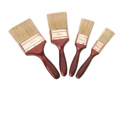 China High Quality Copper Wooden Olive Handle Natural Bristle Paint Brush for sale