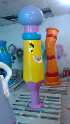 China 1.8 m Cartoon Fiberglass Pencil Spray Water Park Cute Purple For Kids for sale