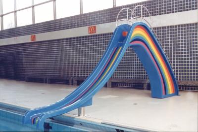 China Children Small Water Slide Indoor Swimming Pool Blue Rainbow for sale