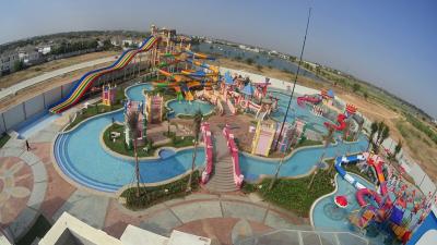 China Cambodia Water Park project, with 16000m2, fiberglass water slide, lazy river, watter house, red and successful project for sale