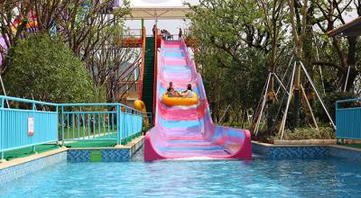 China 1.2 M Width Pink / Purple Small Water Slides Fiberglass Water Slide for Pool for sale