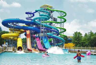 China Adult Fiberglass Spiral Water Slide Closed Tube Extreme Water Slides for sale