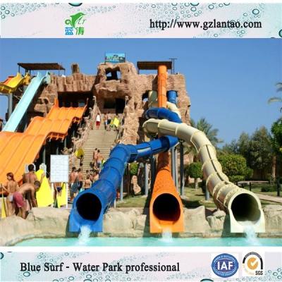 China Equipos adultos del parque del agua, patio del agua con los toboganes acuáticos de la fibra de vidrio en venta