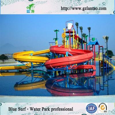 China Water House With Spiral Water Slide Water Park Equipments , Water Spray Park Equipments for sale