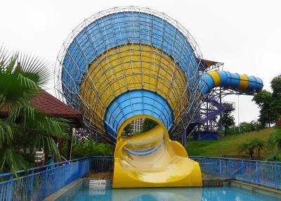 China Fiber Glass Steel Pipe Tornado Water Slide / Outdoor Adult Water Slides for sale