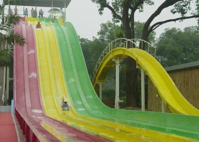 China 6 Lines Rainbow Race Fiberglass Adult Water Slide For  Water Amusement Park for sale