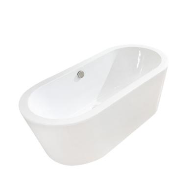 China 1200mm Oval Acrylic Bathtubs One Piece White Free Standing Whirlpool Free Standing Solid Surface Bathtubs for sale