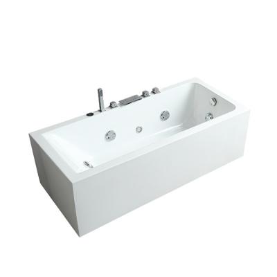 China Acrylic Freestanding White Fiberglass Small Freestanding Tubs Soaking Whirlpool Bathtub For Bathroom Shower for sale