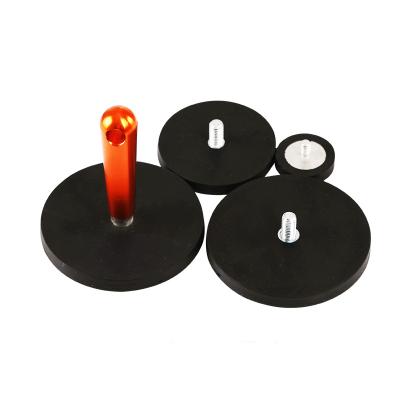 China Industrial Magnet D43 D66 D88 Rubber Coated Black Magnet For Display Rack for sale