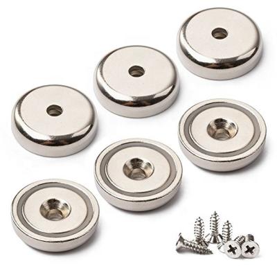 China Industrial Super Strong Magnet Ring NdFeB Magnet Countersunk Neodymium Magnets With Screw Holes for sale