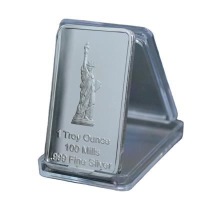 China USA Medal 1 Troy Ounce Fine Silver Metal Statue of Liberty Design Silver Plated Challenge Rectangle Coin for sale