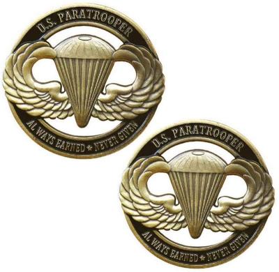 China USA Parachutist Metal Airborne Commemorative Coins USA Coin Christmas Gift Festival Gold Creative Gift for sale