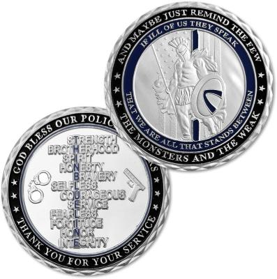 China Europe USA god bless our policemen invent, silver plated god to bless metal coins for sale