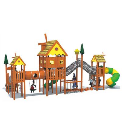 China 5-12 Years Customized Kids Wooden Outdoor Playground Equipment Waterproof Kids Adventure Park Playground for sale