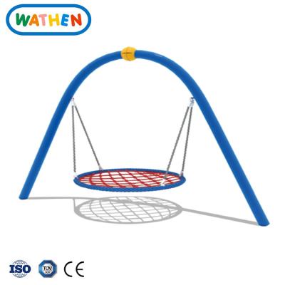 China Modern High Quality Metal Frame Swings With Hambasket Swing Seat Kids Outdoor Playground Equipment For Kindergarten School for sale