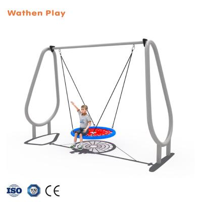 China Modern Metal Swing Frame Set Rope Hanging Seat Saucer Good Quality Outdoor Swing Furniture for sale