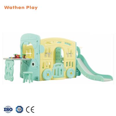 China 2020 New Design Eco-friendly Raw Material Plastic Toy Play House With Slide Kids Indoor Playground for sale