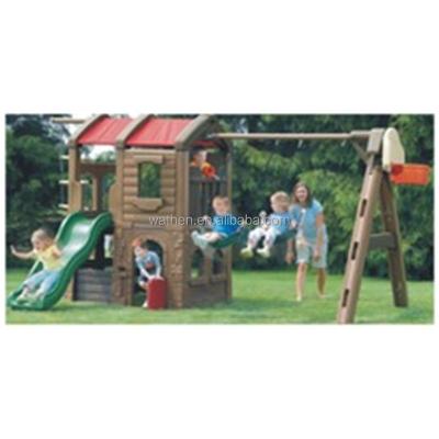 China plastic kids playground with swing, slides playhouse WS-882 for sale