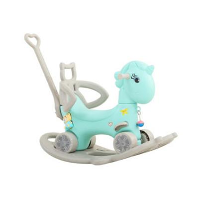 China Ride On Toy High Quality Baby Glow Musical Toddler Walker Cartoon Unicorn Rocking Horse Plastic Spinning Ride On Animals Toy for sale