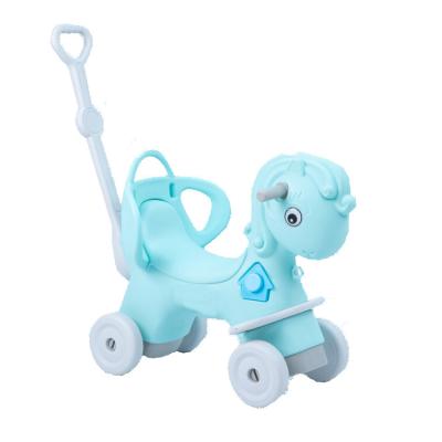 China Ride On Toy Portable Baby Turning Musical Toddler Kids Unicorn Cartoon Rocking Horse Plastic Ride On Animals Toy for sale