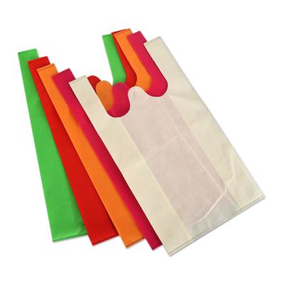 China Recycled Moisture Proof Biodegradable Carry Non Woven T Shirt Vest Shopping Bag for sale