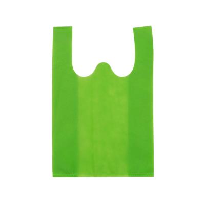 China Nonwoven Style Moisture Proof Vest T-shirt Bag For Supermarket Grocery Folding for sale