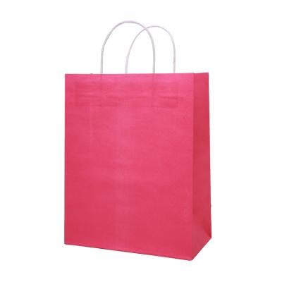 China Recycled Materials Biodegradable Kraft Paper Gift Packaging Paper Take Out Bag With Handles for sale