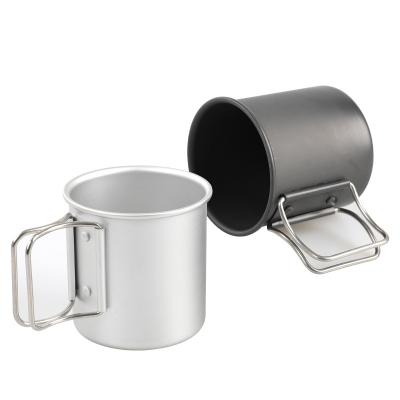 China GAS COOKER WATER CUP HK280 COFFEE TEA CUP CAMPING ALUMINUM FOLDING PORTABLE ULTRALIGHT TEA CUP FOR INCREASE WALK GOOD for sale