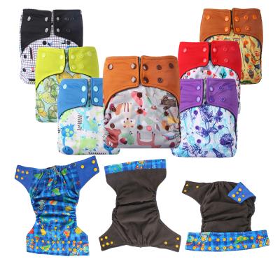 China New Design Bamboo Charcoal Printed Baby Diaper Nappies Reusable Cloth Nappies Diapers Reusable Nappies for sale