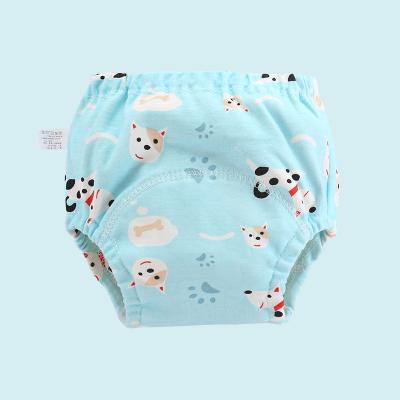 China Washable Cotton Newborn Baby Training Pants Crotch Gauze Pants New Baby Plain Weave Learning Pants for sale