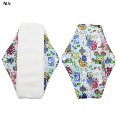 China Woman Super Absorbent Washable Bamboo Cotton Menstrual Pad, Reusable Sanitary Pad, Waterproof Cloth Pad For Girls for sale