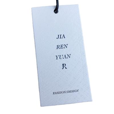 China Custom Silk Screen Printed Brand Logo Vintage Blank Hang Tags Viable Double Sided Manufacturer Labels For Jeans for sale