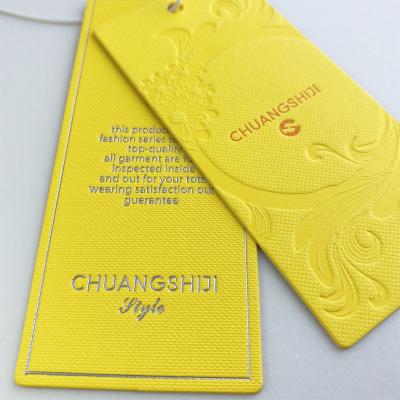 China FSC Logo Cardboard Paper Hang Tag With Gold Eyelet Viable Custom Garment Accessories Gold Hot Stamping Printing for sale