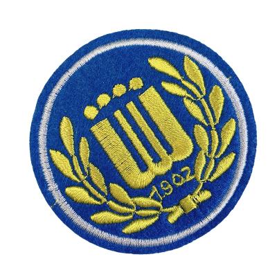 China Sustainable Embroidery Patches Hook And Loop Backing Embroidery Logo Badges for sale