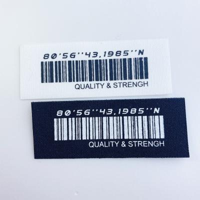 China Viable Wholesale Custom Screen Printed Brand Logo TC Cotton Apparel Labels With Center Folding for sale