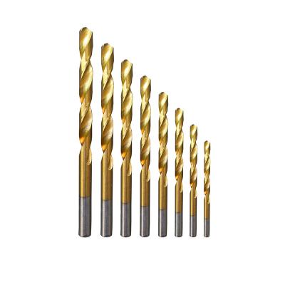 China Metal Drilling Hss Titanium Coated Straight Shank Twist Drill Bit M2 Drill Bit For Wood Drilling for sale