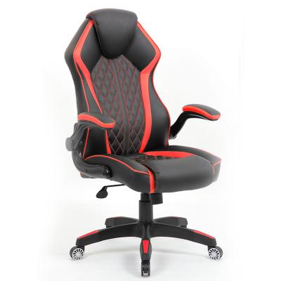 China (Height)Adjustable Unique Design Racing Reclining Chair Black Upholstery PU Gaming Office Chair With Lumbar Support for sale