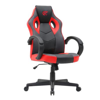 China ANJI Ergonomic Racing Adjustable RED Morden (Height) Leather Gaming Chair With Arm Rest For Office Visitor for sale