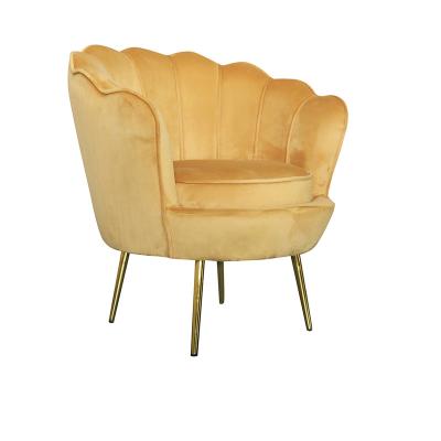 China Modern Accent Chair Living Room Furniture Living Room Design Velvet Sofa Chair Metal Leg Cooling Gold Armchair for sale