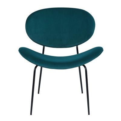 China Contemporary Nordic Style Blue Velvet Upholstered Tufted Simple Dining Restaurant Lounge Side Chair for sale